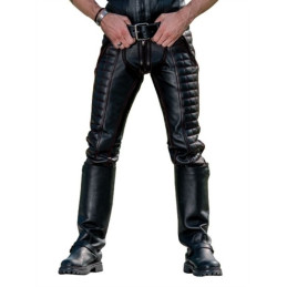 Tight Fit Padded Leather Pants
