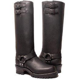 Tall Leather Harness Boots