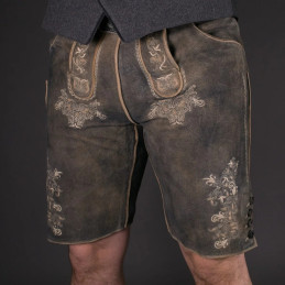 Trachten Lederhose Vitus Grau