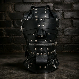 Leather Bondage Hood Mask